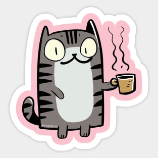 Cat with brew Sticker